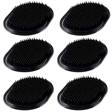 6Pcs shampoo pocket comb massage hair palm brush black 