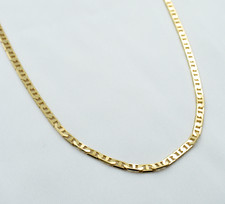 18K Gold Flat Mariner Link Chain Necklace, Ye...