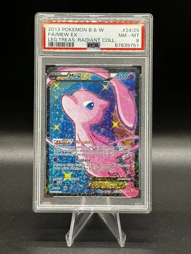2013 POKEMON B&W LEGEND TREASURES RADIANT COLL #RC24 FULL ART MEW EX PSA 8