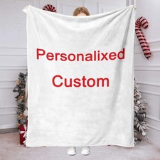 1 Piece of Custom Personalized Blanket with Image Upload DIY Flannel Blanket - C