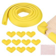 6.5 ft x 1.22 Inch Edge Corner Protector with 10 Corners, Bright Yellow