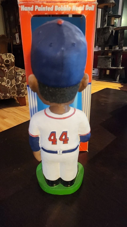 RARE 2001 Hank Aaron Milwaukee Braves Bobble Dobbles Hand Painted Bobblehead! - Image 3 of 3