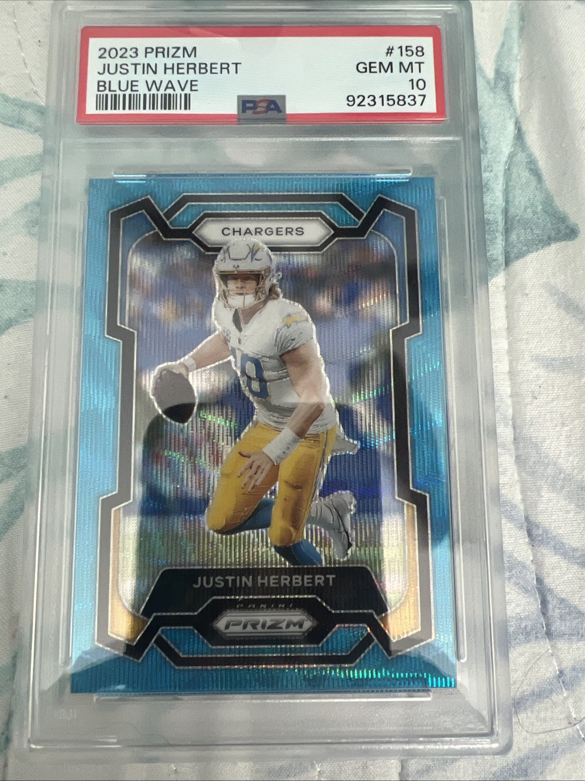 2023 Panini Prizm - Justin Herbert #158 Blue Wave Prizm /199