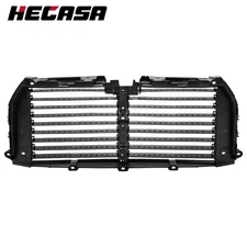 Front Upper Radiator Grille Air Shutter Assembly Black For Ford F-150 2015-2017