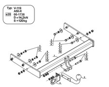 Swan Neck Tow Bar For Vw Transporter T5 T5 Van Minibus 2003-2015 V-119