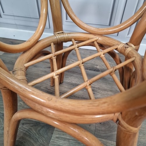 Retro Vintage Rattan Occasional Table - Glass Top Bistro - Garden Mid Century - Picture 20 of 24