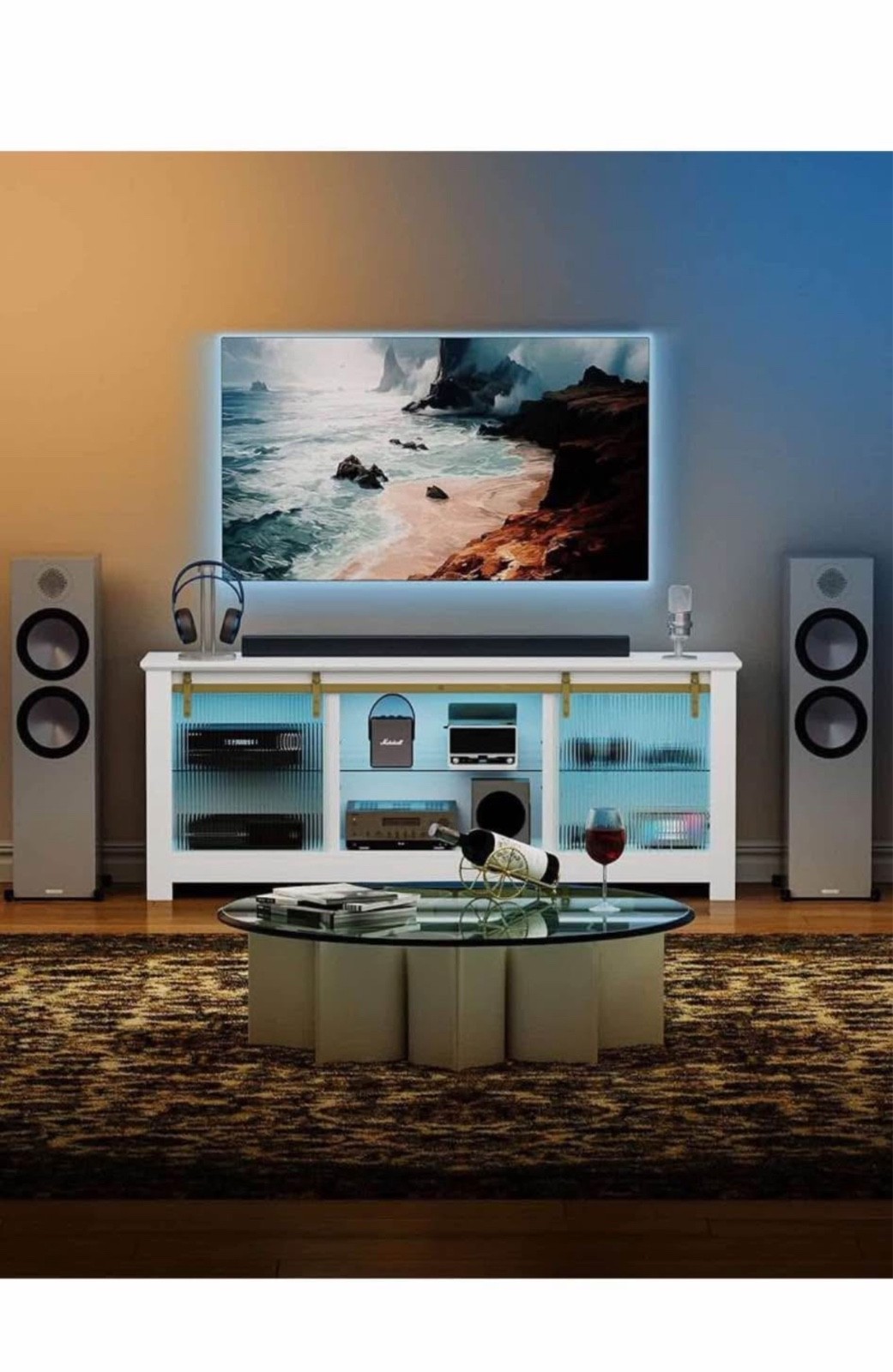 For Tvs Up To 75 Inches, Modern Entertainment Center With Fl