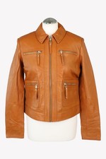 Giacca donna Ibana taglia 38 marrone pelle giubbino biker giubbino pelle