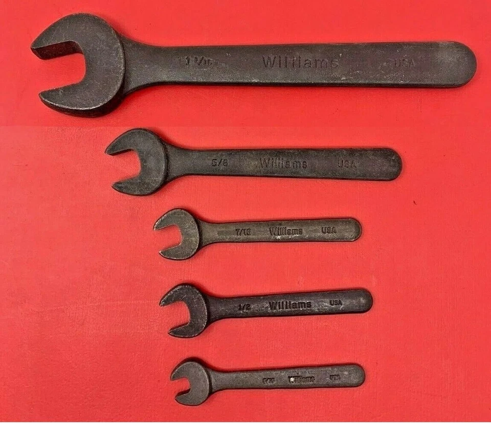 JH WILLIAMS TOOLS 5-Piece INDUSTRIAL OPEN END WRENCH 1-1/16,... Made in USA