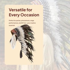 Indian Chief Feather Headdress for Men Headwear for Masquerade Roles Play Dance