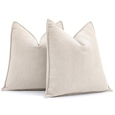 Pack of 2 Christmas Decorative Pillow Covers 20" x 20" Pack of 2 Cream Beige