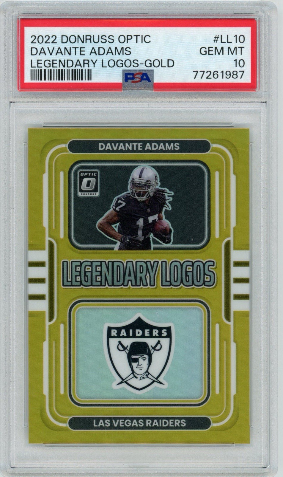 2022 Donruss Optic Davante Adams Legendary Logos GOLD 09/10 #LL-10 PSA 10 GEM