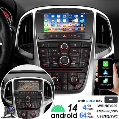 DAB+ 4+64GB Android 15 Autoradio Carplay Für Opel Astra J 2010-2015 GPS Navi RDS