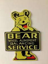 Bear Wheel Alignment Service Metal Sign. 18 X 12.5