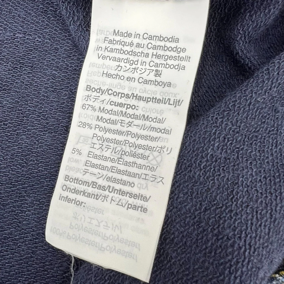 J.Crew M Mixed-Media Top Navy Knit Floral Pleated Hem Long Sleeve Sweater - Image 4 of 4