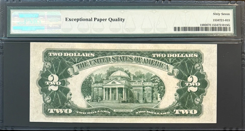 1928 D $2 Legal Tender Note. D-A Block PMG 67 EPQ - Image 2 of 2