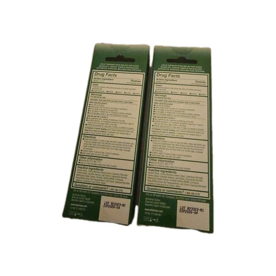 Lote de 2 bolígrafos Biofreeze Precision Relief 1,15 oz líquido mentol Cool The Pain Foto 3 de 4