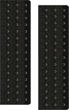 Corset Extender 15 Hooks Bra Extensions Pack of 2 Black Long 11.81in/0.75in ...