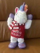 Gemmy Magical Musical Holiday Unicorn Sparkly Dances Sings 15" Multicolor WORKS