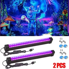 48 LED UV Black Light Bar Fixtures Ultraviolet Lamp Strip US Plug DJ Party Club