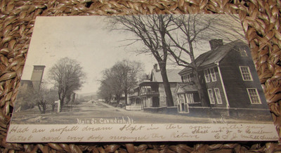 Antique 1906 RPPC Real Photo Postcard Cavendish VT Vermont Main St.