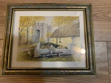 Philip Gray 1992 signed print Tradition Bunratty Castle Ireland framed