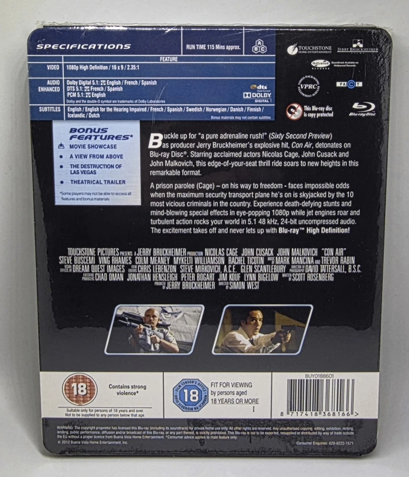 Con Air - Play.com Exclusive blu ray steelbook NEW & SEALED - Image 2 of 4