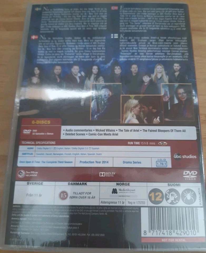 Once Upon a Time - Season 3 - DVD - 6 DISCS - cert 15, region 2 BRAND NEW SEALED - Image 3 of 4