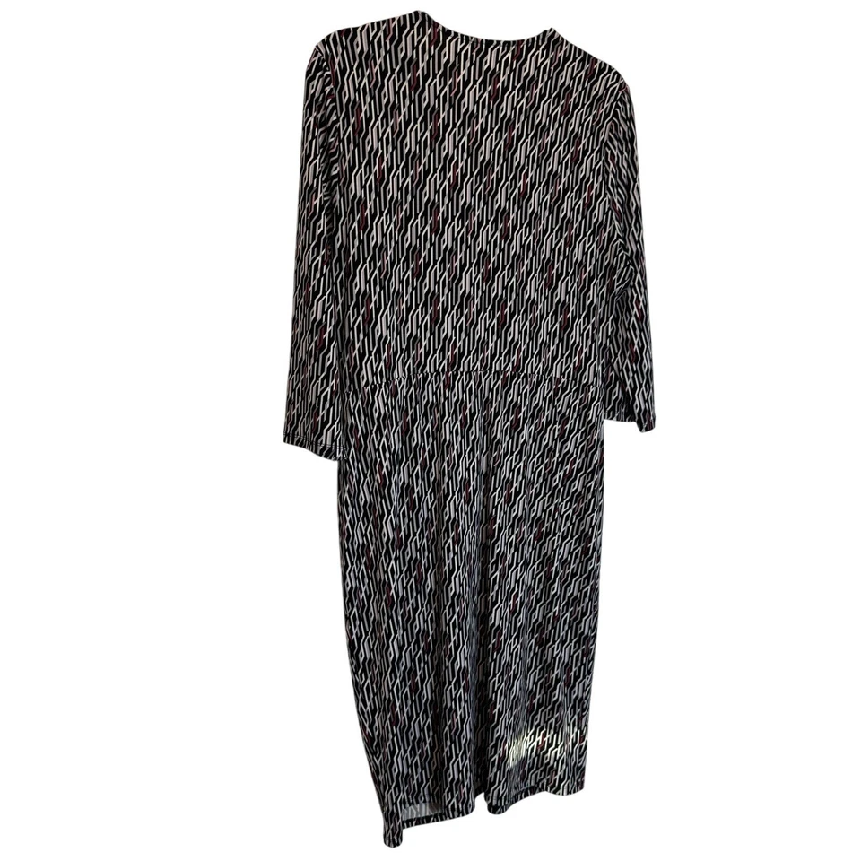 White House Black Market Dress Womens L Long Sleeve Geometric Print Career - Image 2 of 4