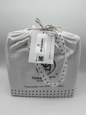 Threadmill 100% Cotton Twin XL Sheets Set 600TC Sateen Damask Beige 