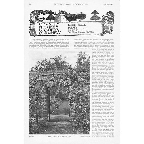 ESHER PLACE Surrey 4x Antique Prints 1900