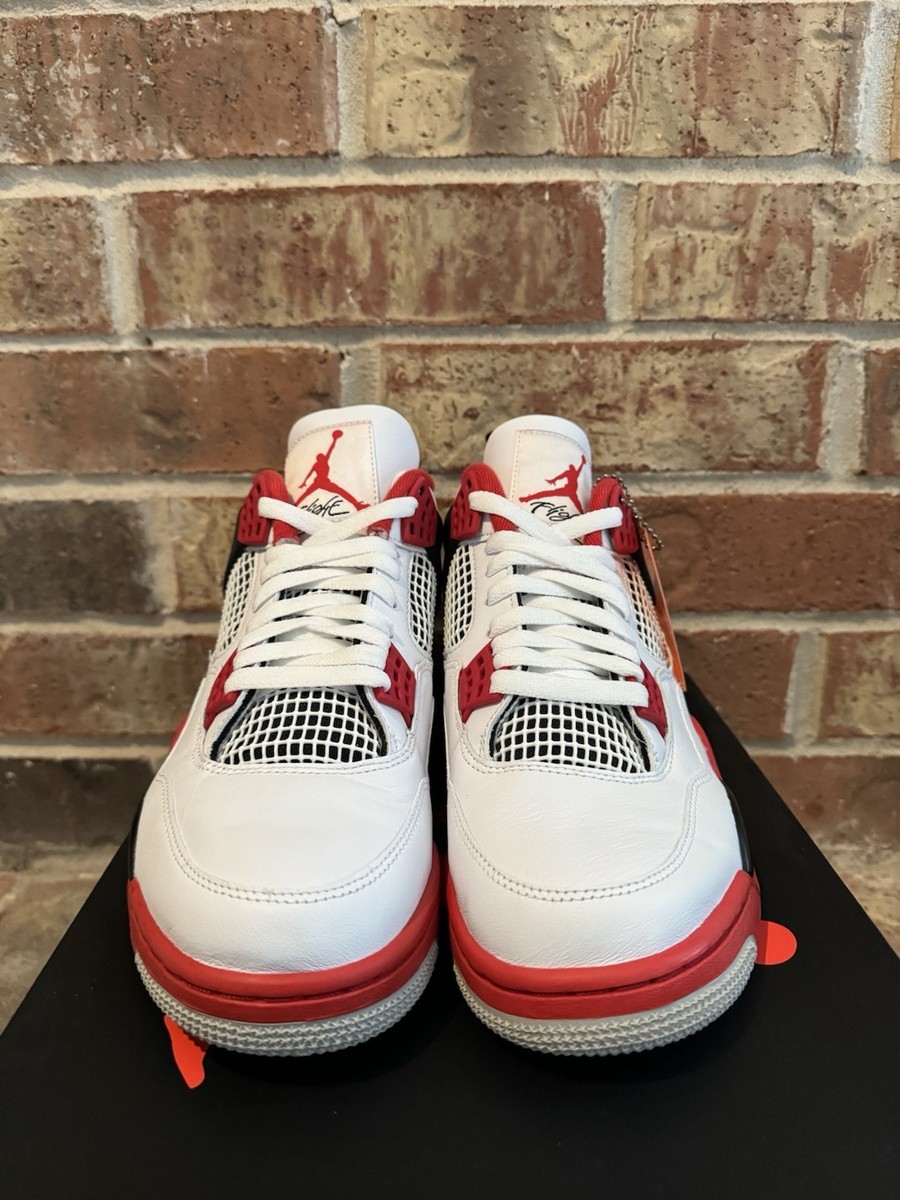 New 10 Nike Air Jordan 4 Retro Fire Red Mars Blackmon White Black