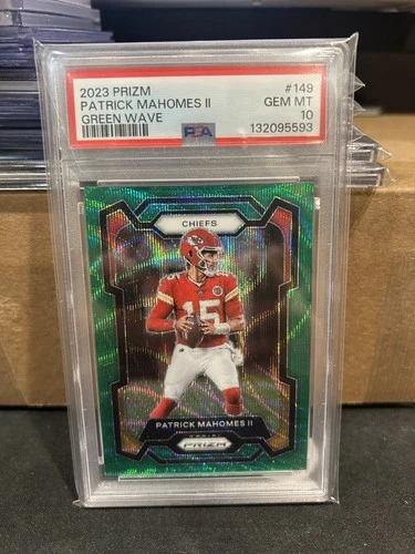2023 Panini Prizm Patrick Mahomes II #149 Green Wave Prizm PSA 10 SSP Chiefs MVP