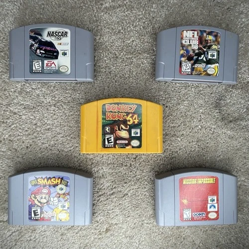 New ListingNintendo 64 Games Lot Of 5 Donkey Kong Super Smash Bros Mission Impossible + 2