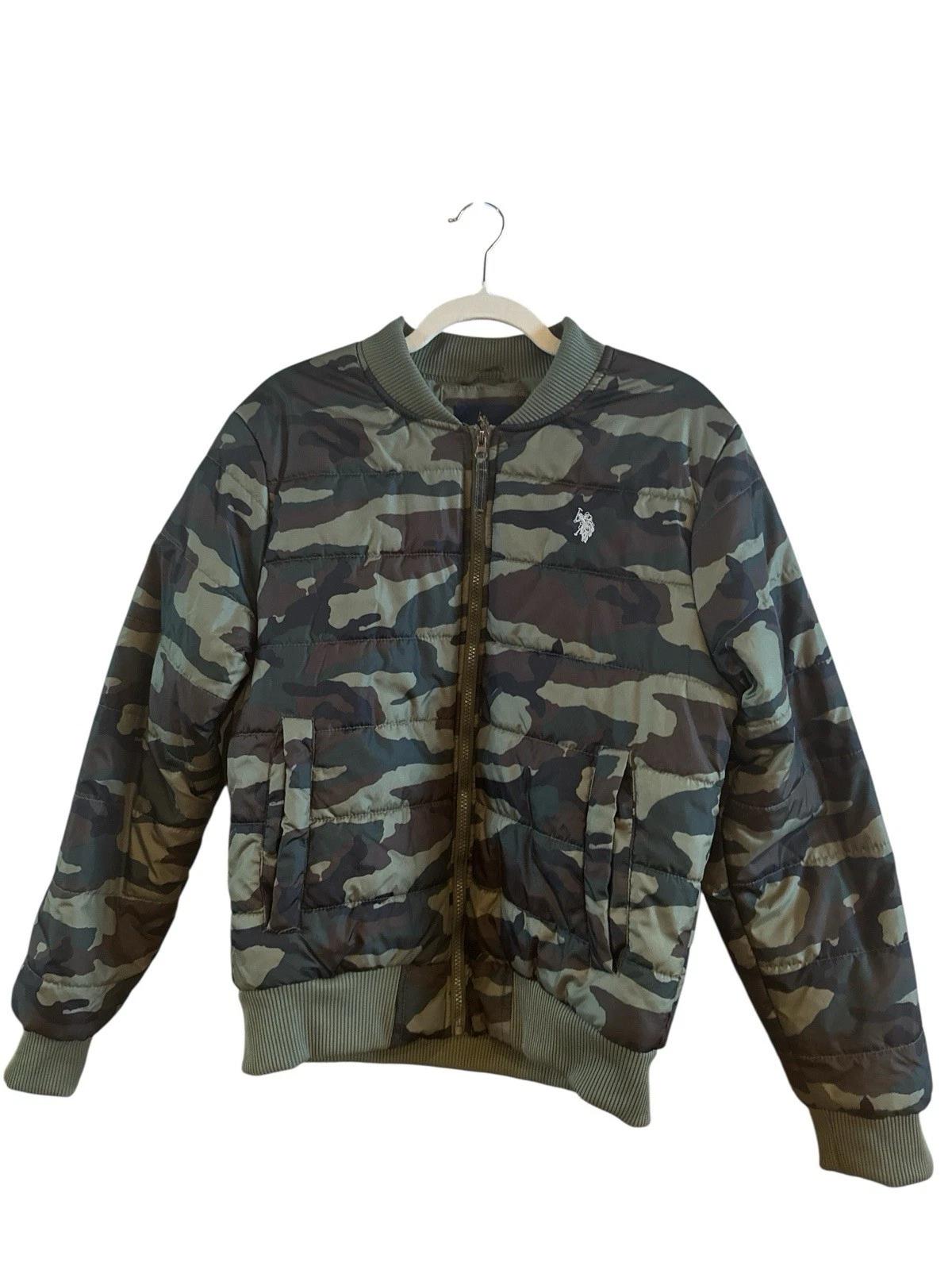 U.S. Polo Assn Men’s Quilted Jacket Army Green Size Small