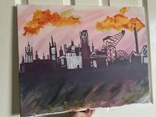 Glasgow Scotland Skyline Painting (using Acrylics, By Me) - Can Be Signed 
