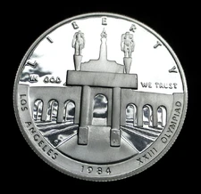 1984-S SILVER COMMEMORATIVE ONE DOLLAR COIN LOS ANGELES 1984 SUMMER OLYMPICS