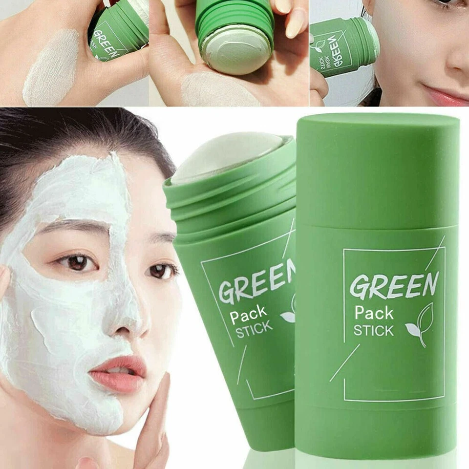 2X Green Tea Clay Mask Stick Purifying Deep Cleansing Blackhead Acne Remover - Image 4 of 4