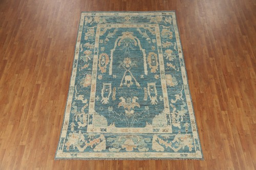 Vegetable Dye Oushak Turkish Hand-knotted Wool Rug for Living Room 6x9 ft - 第 3/21 張圖片