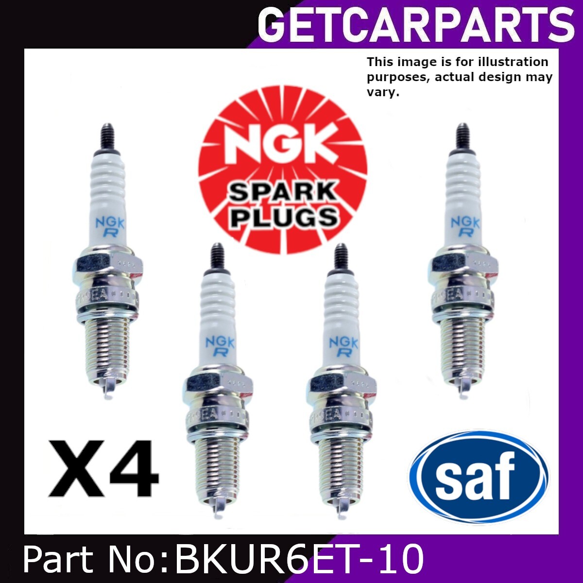 NGK BKUR6ET-10 Spark Plug x4 For Volkswagen Beetle 1999 - 2011 1.6 /2 ...