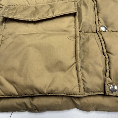 Vintage Duck Down Puffer Vest Mens Large 23x27.5 Brown Insulated Snap - Picture 9 of 17