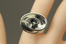 925 Sterling Silver Size 6 Raised Swirl Design Ring 9.3 Grams RIN8826 