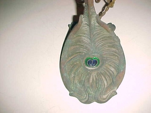 FRANCE Art Nouveau PEACOCK LAMP - JEWELED - VINTAGE 100% ORIGINAL - Picture 8 of 19