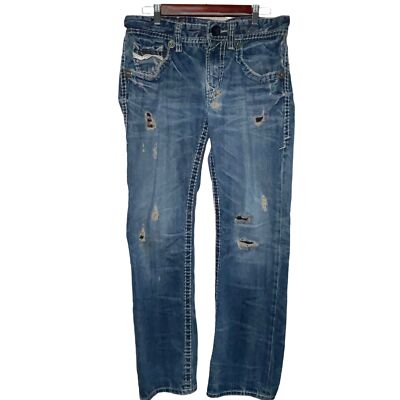 Rivet De Cre Jeans Mae Relaxed Straight Leg Distressed Men's Size 32