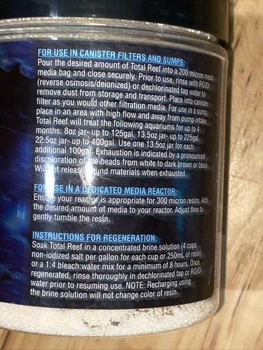 cobalt aquatics Total Reef Rechargeable Absorptive Resin Marine Aquarium - Picture 3 of 3