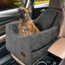 Memory Foam Dog Booster Car Seat for Small Dogs up to 35 lbs - Gray