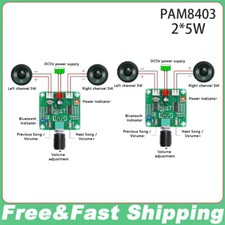 2PCS Bluetooth 5.0 Amplifier Audio Board PAM8403 DIY Dual Channel Stereo 2 5W