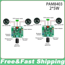 2PCS Bluetooth 5.0 Amplifier Audio Board PAM8403 DIY Dual Channel Stereo 2*5W