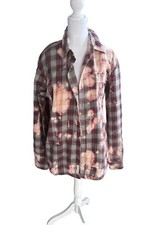 Upcycled Bleached Flannel Shirt Men’s Large or Women’s Oversized Large (F26)
