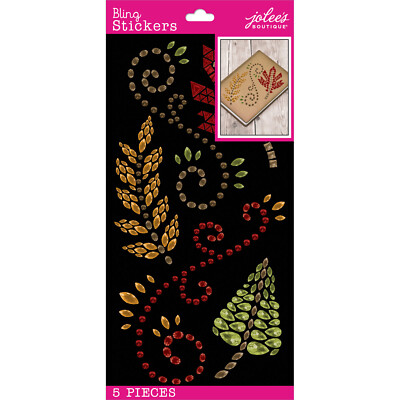 Crafts Stickers Jolee's Bling Gems Autumn Fall Leaves Swirls Flourish